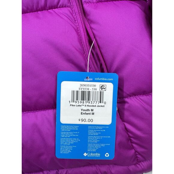 Columbia Youth Pike Lake II Hooded Jacket Magenta Medium NWT - Picture 4 of 4